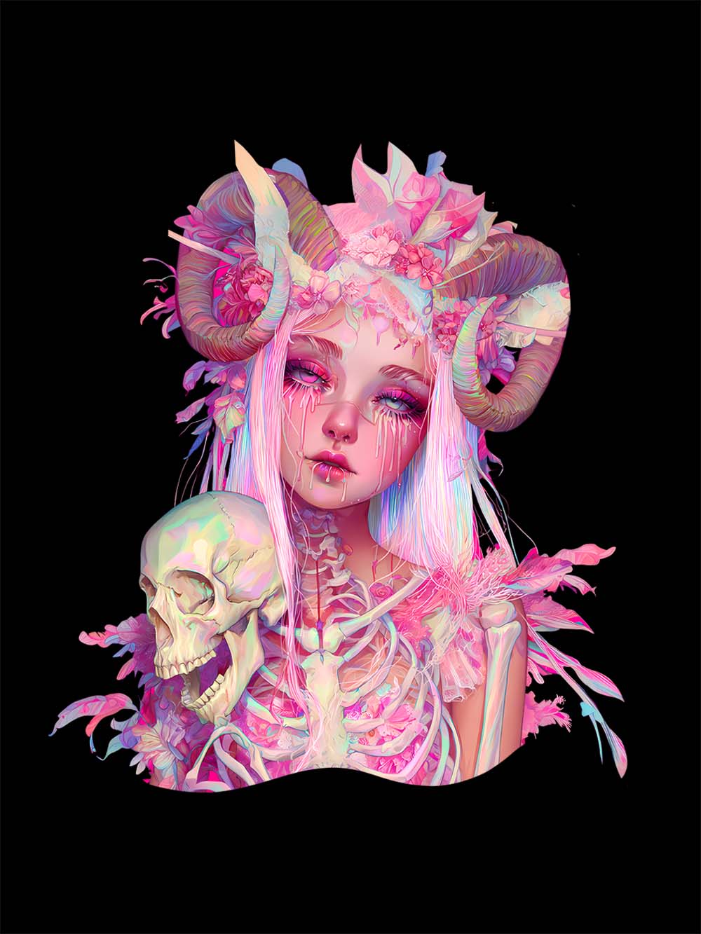 Ethereal Gothic Beauty Washed Tshirt