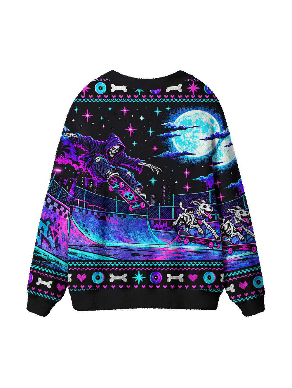 SKATE SKELETON UGLY CARDIGAN SWEATERS