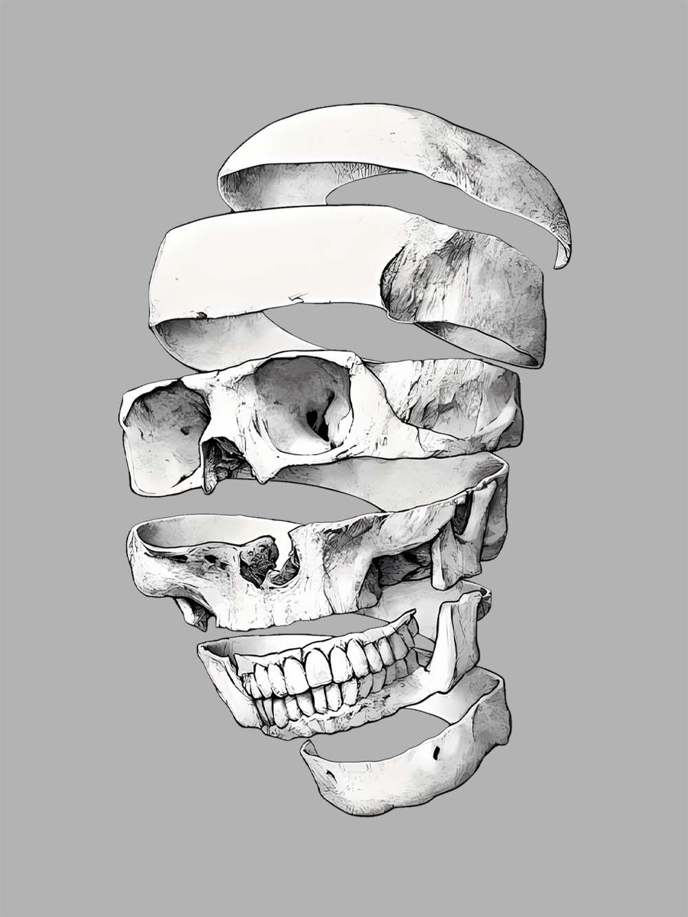 FRAGMENTED SKULL WASHED TSHIRT