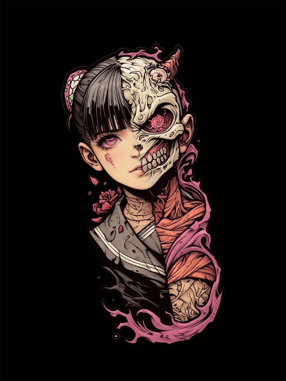 HALF DEMON, HALF HUMAN WASHED TSHIRT