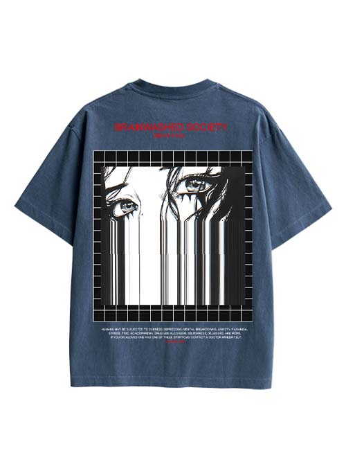 Brainwashed Society Double Sided Print Washed TShirt