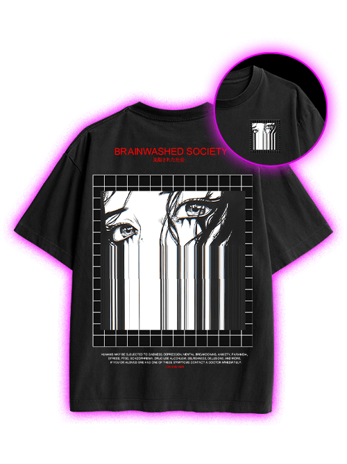 Brainwashed Society Double Sided Print Washed TShirt