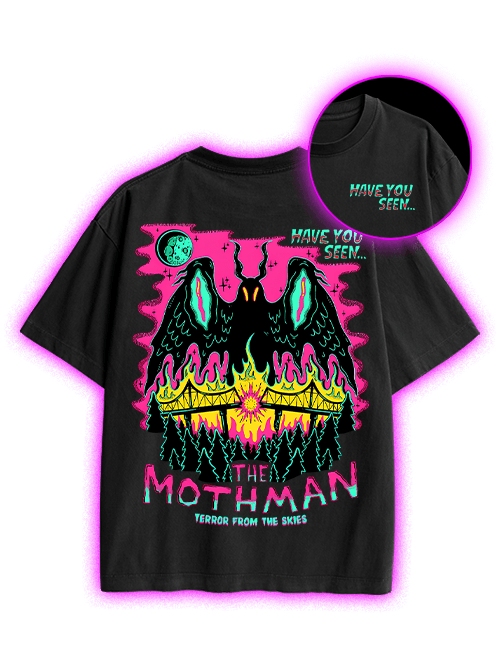 Mothman Double Sided Print Washed TShirt
