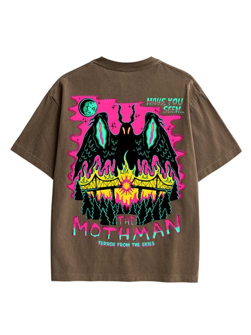 Mothman Double Sided Print Washed TShirt