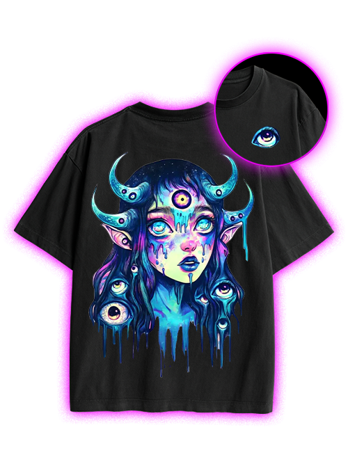 Celestial Visionary Double Sided Print Washed TShirt