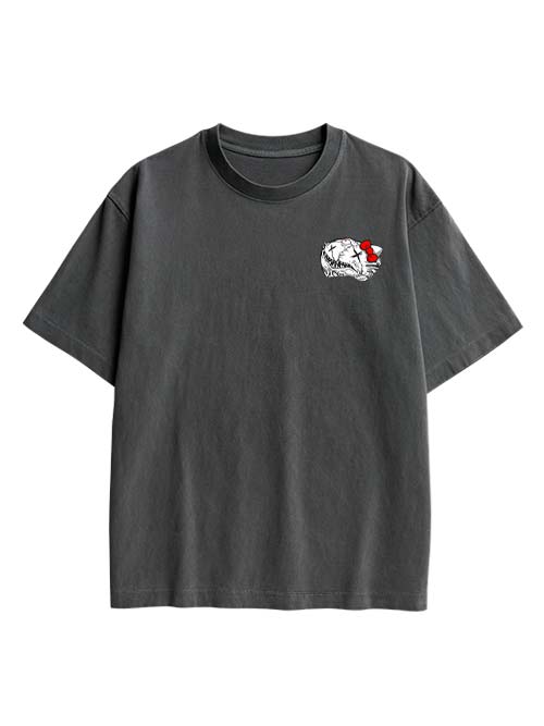 Tomie And Hello Kitty Double Sided Print Washed TShirt
