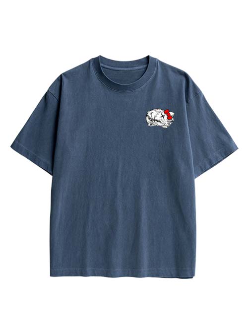 Tomie And Hello Kitty Double Sided Print Washed TShirt