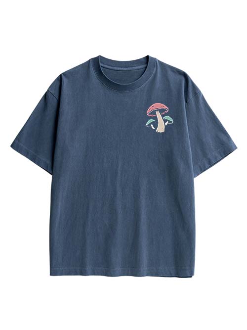 Mushroom Mindscape Double Sided Print Washed TShirt