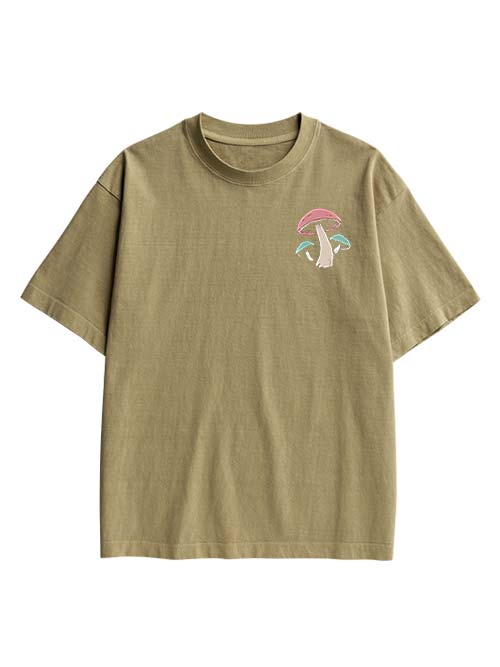 Mushroom Mindscape Double Sided Print Washed TShirt