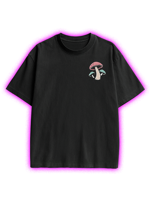 Mushroom Mindscape Double Sided Print Washed TShirt
