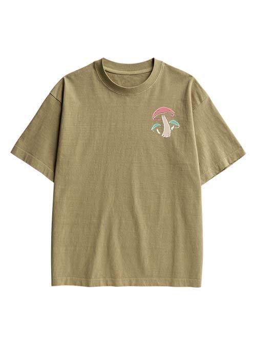 Mushroom Mindscape Double Sided Print Washed TShirt