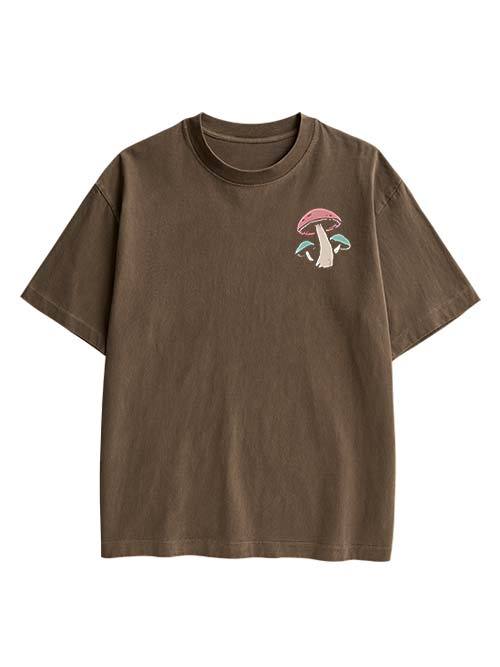 Mushroom Mindscape Double Sided Print Washed TShirt