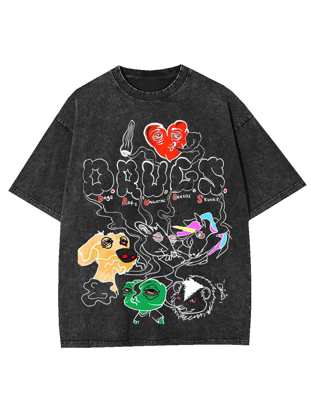 Drugs Washed Tshirt-ClassyOutlaw