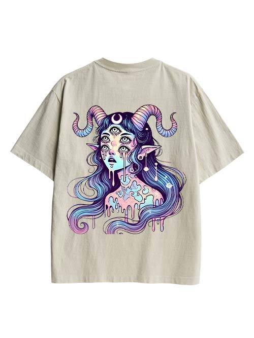 Mystic Melting Siren Double Sided Print Washed TShirt