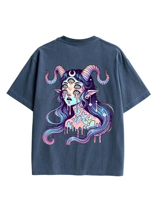 Mystic Melting Siren Double Sided Print Washed TShirt
