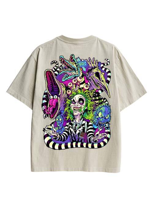 Clown Double Sided Print Washed TShirt