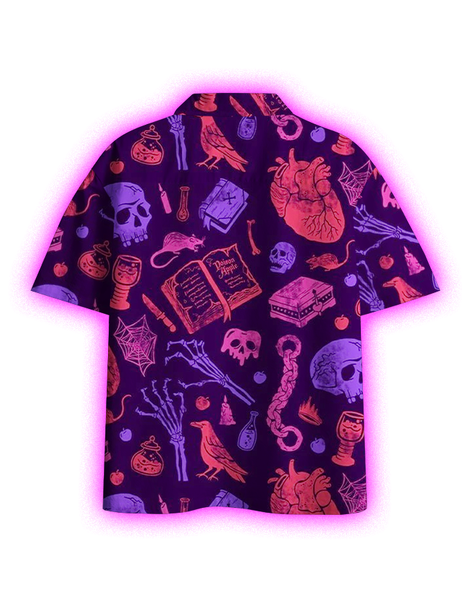 MYSTIC MACABRE BUTTON UP POCKET SHIRT