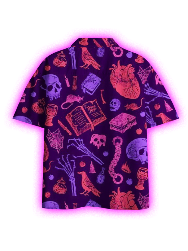 MYSTIC MACABRE BUTTON UP POCKET SHIRT