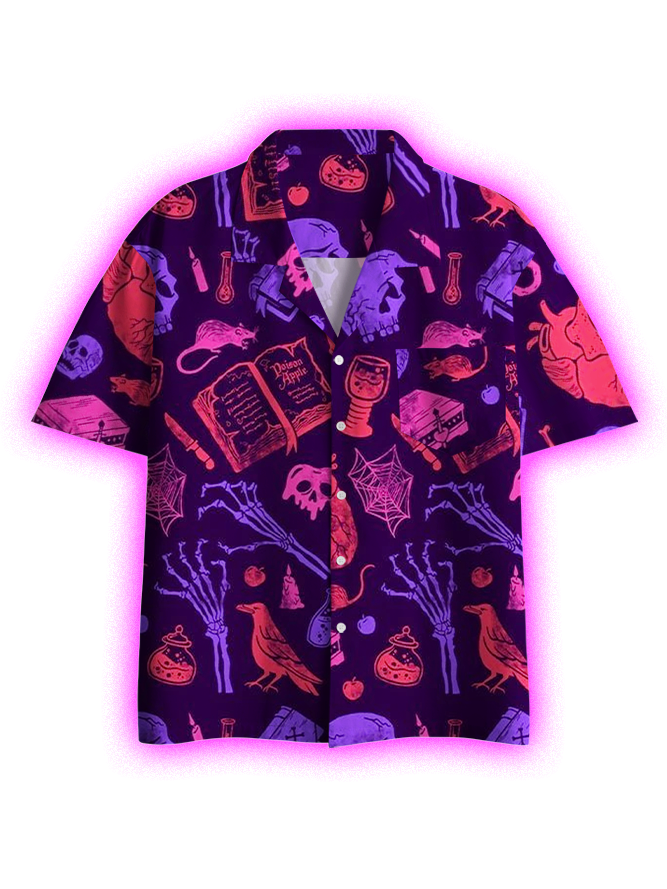 MYSTIC MACABRE BUTTON UP POCKET SHIRT