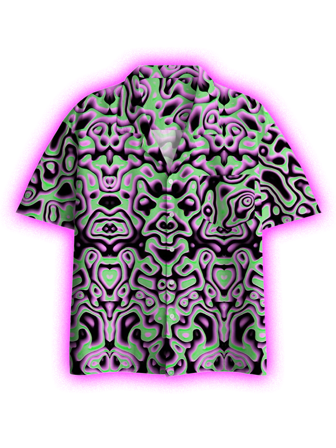 NEON LIQUID BUTTON UP POCKET SHIRT