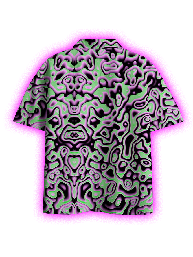 NEON LIQUID BUTTON UP POCKET SHIRT