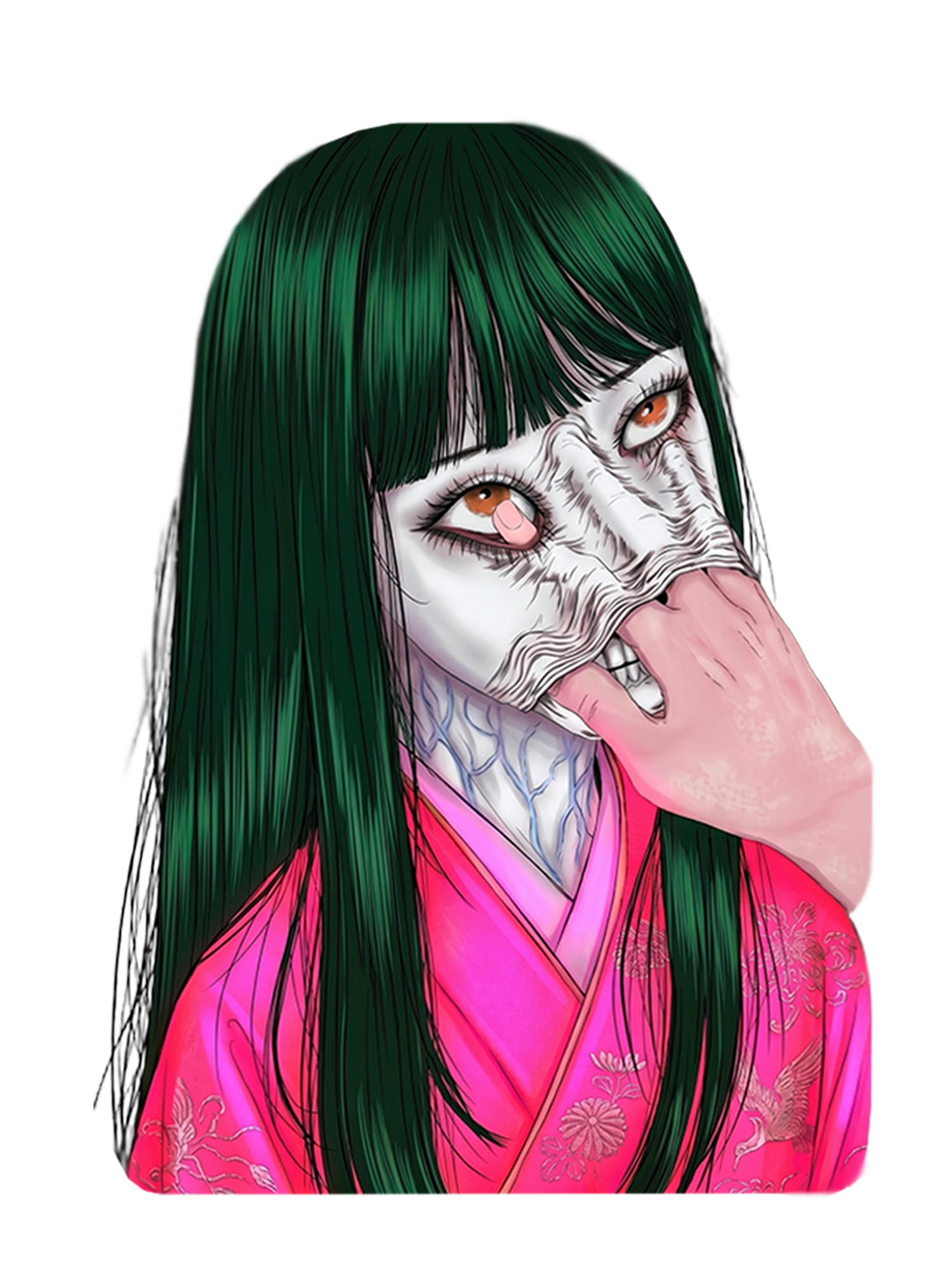 Horror & Thriller Kimono Girl Washed Tshirt