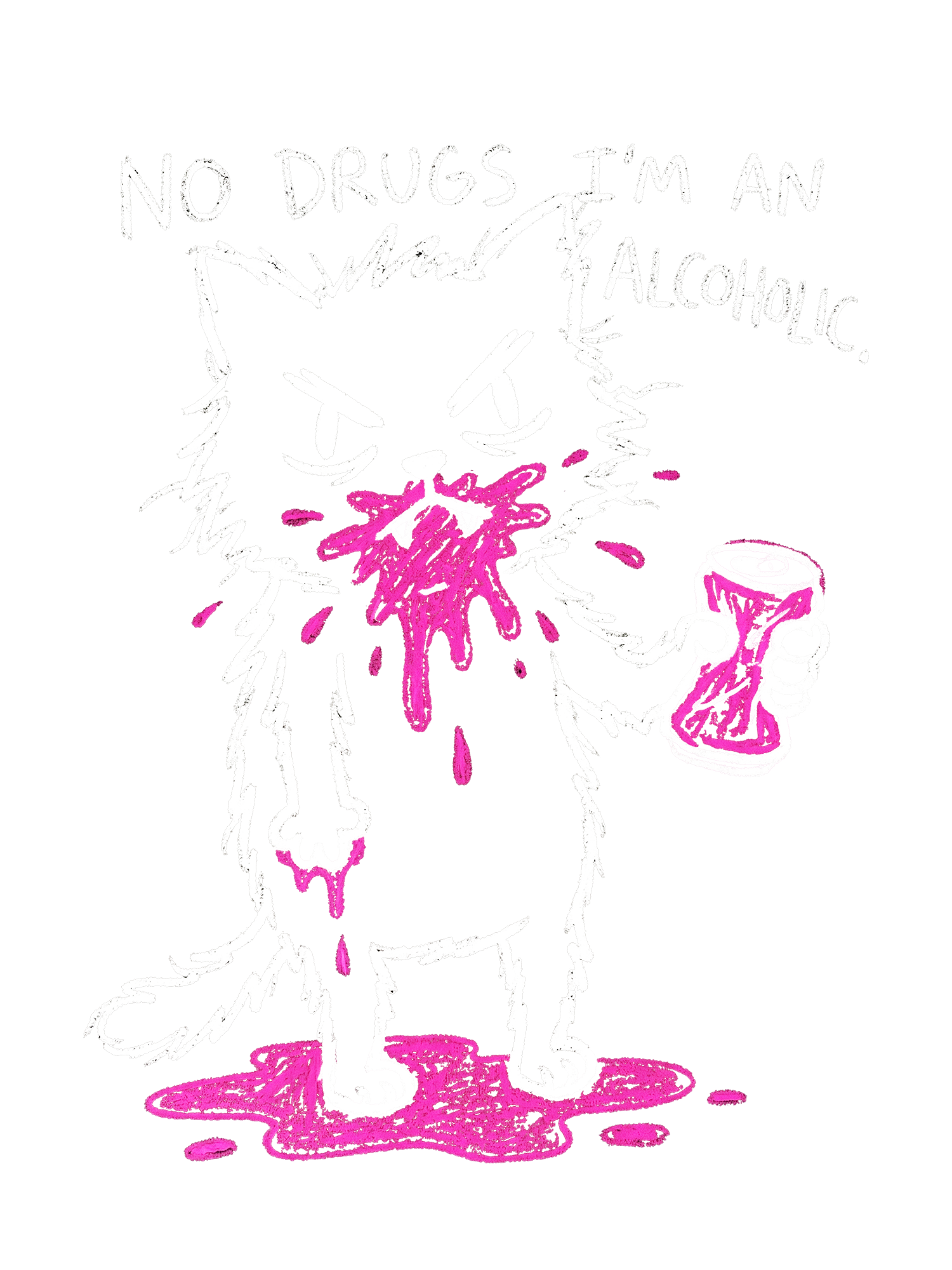 NO DRUGS I'M AN ALCOHOLIC WASHED TSHIRT
