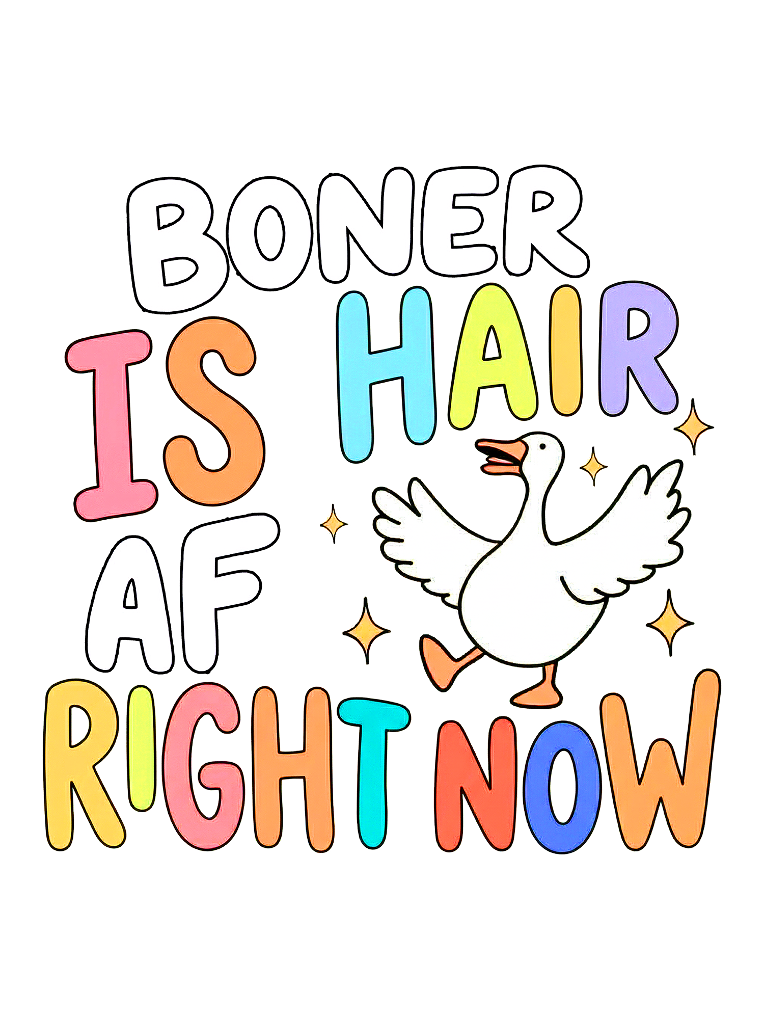 BONER IS HAIR AF RIGHT NOW Washed Tshirt