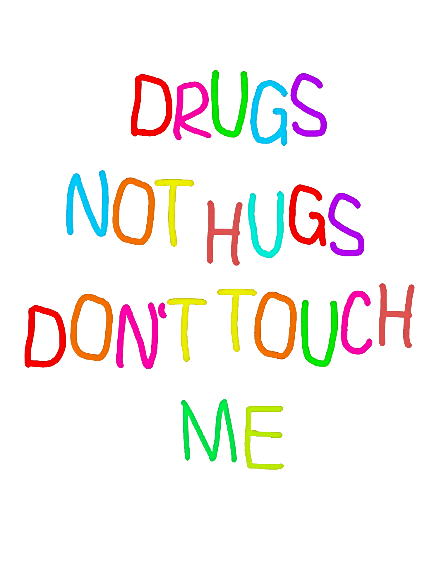 DRUGS NOT HUGS DON’T TOUCH ME WASHED TANK TOP