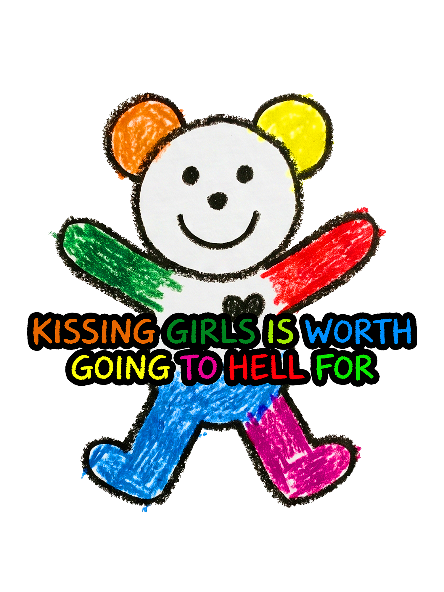 KISSING GIRLS IS WORTH GOING TO HELL FOR WASHED TSHIRT