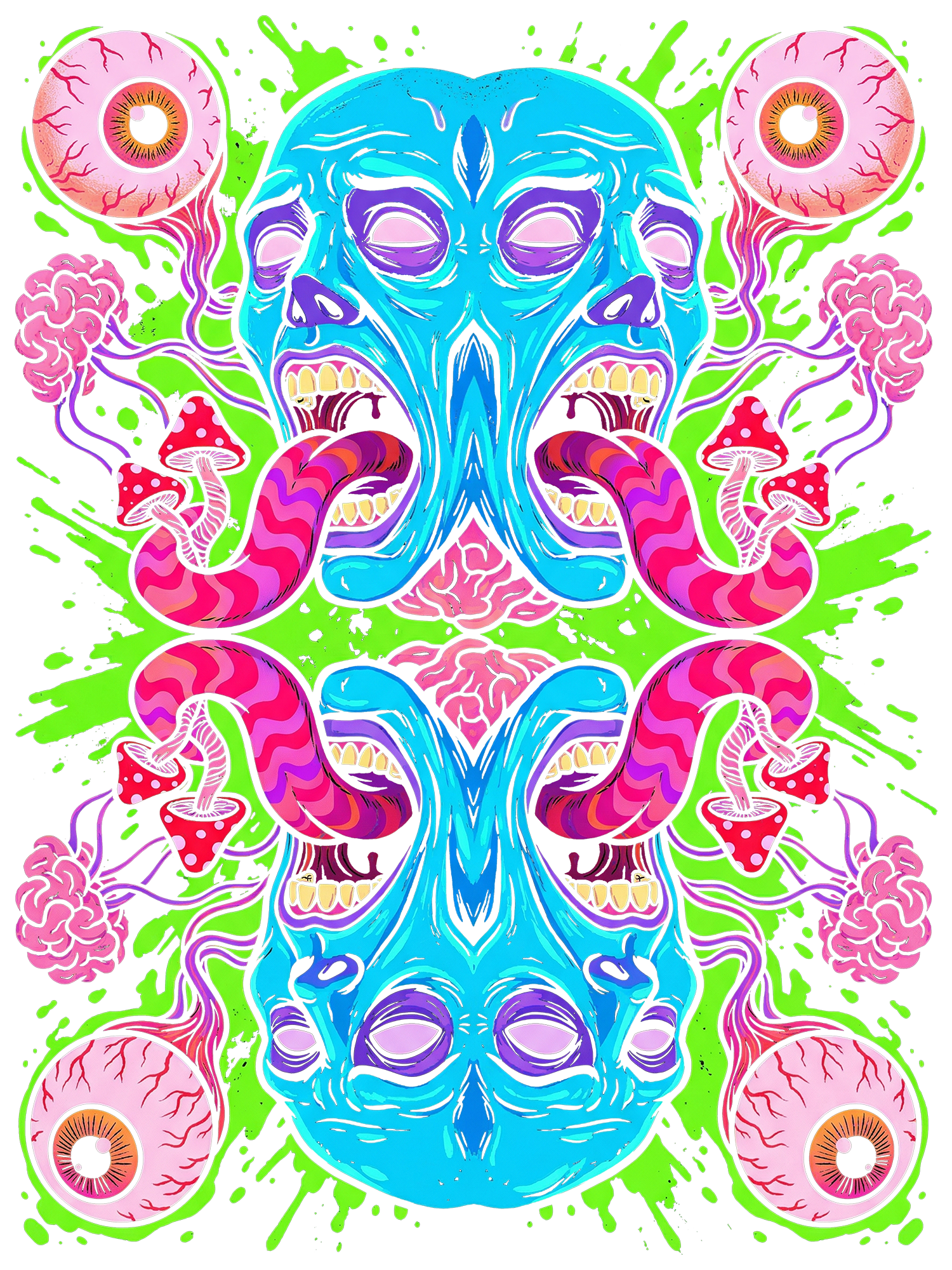 Symmetric Scream Washed Tshirt