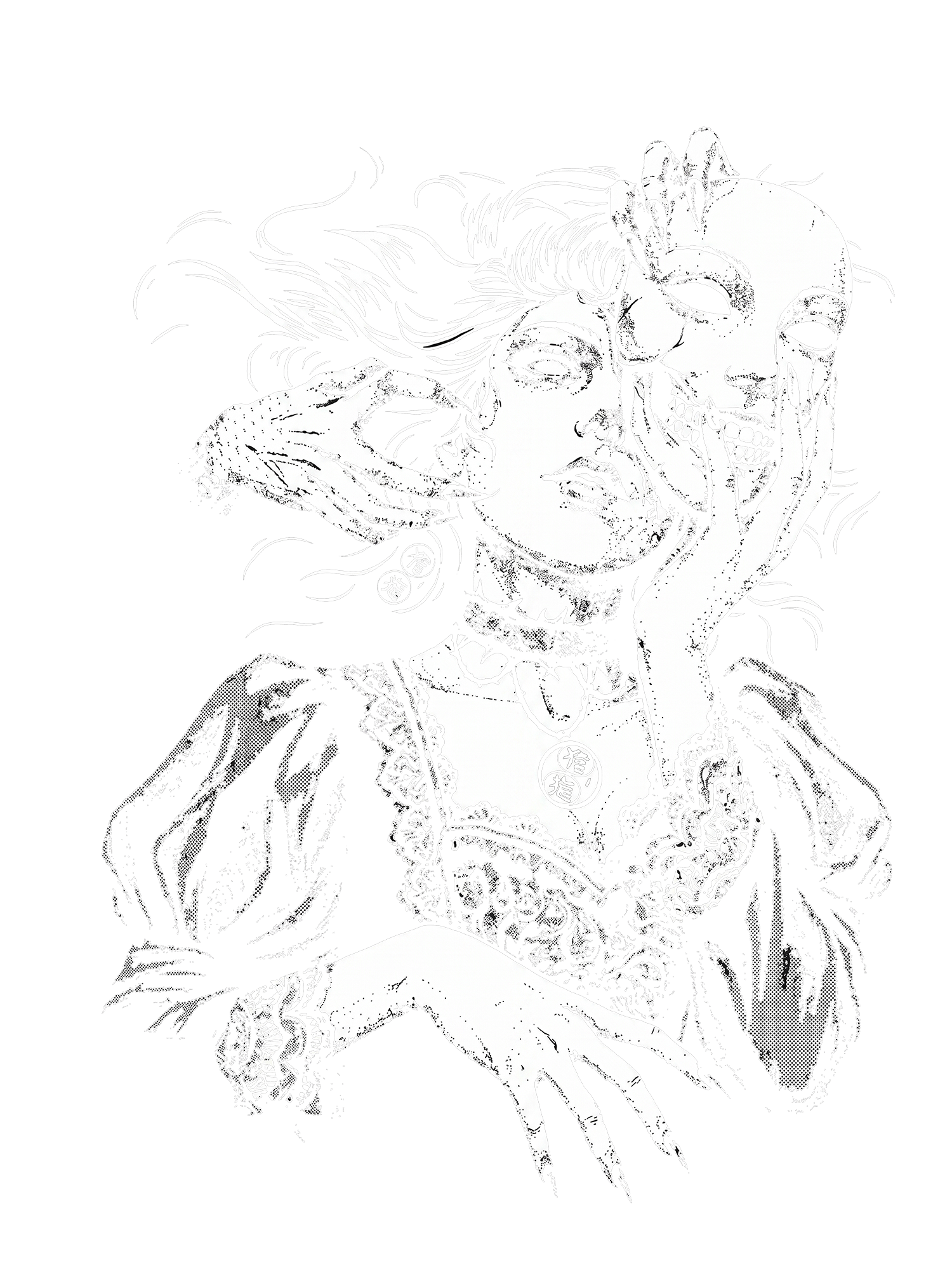 DESIRE MASK GIRL WASHED TSHIRT