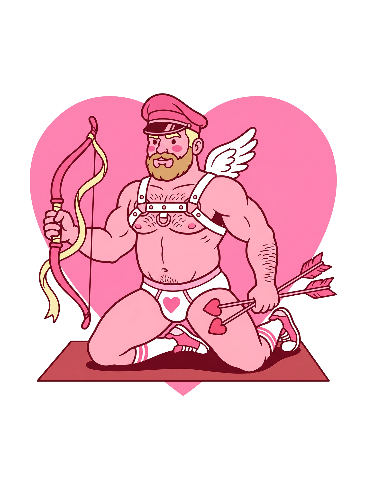 CUPID KNEELING WITH BOW WASHED TSHIRT