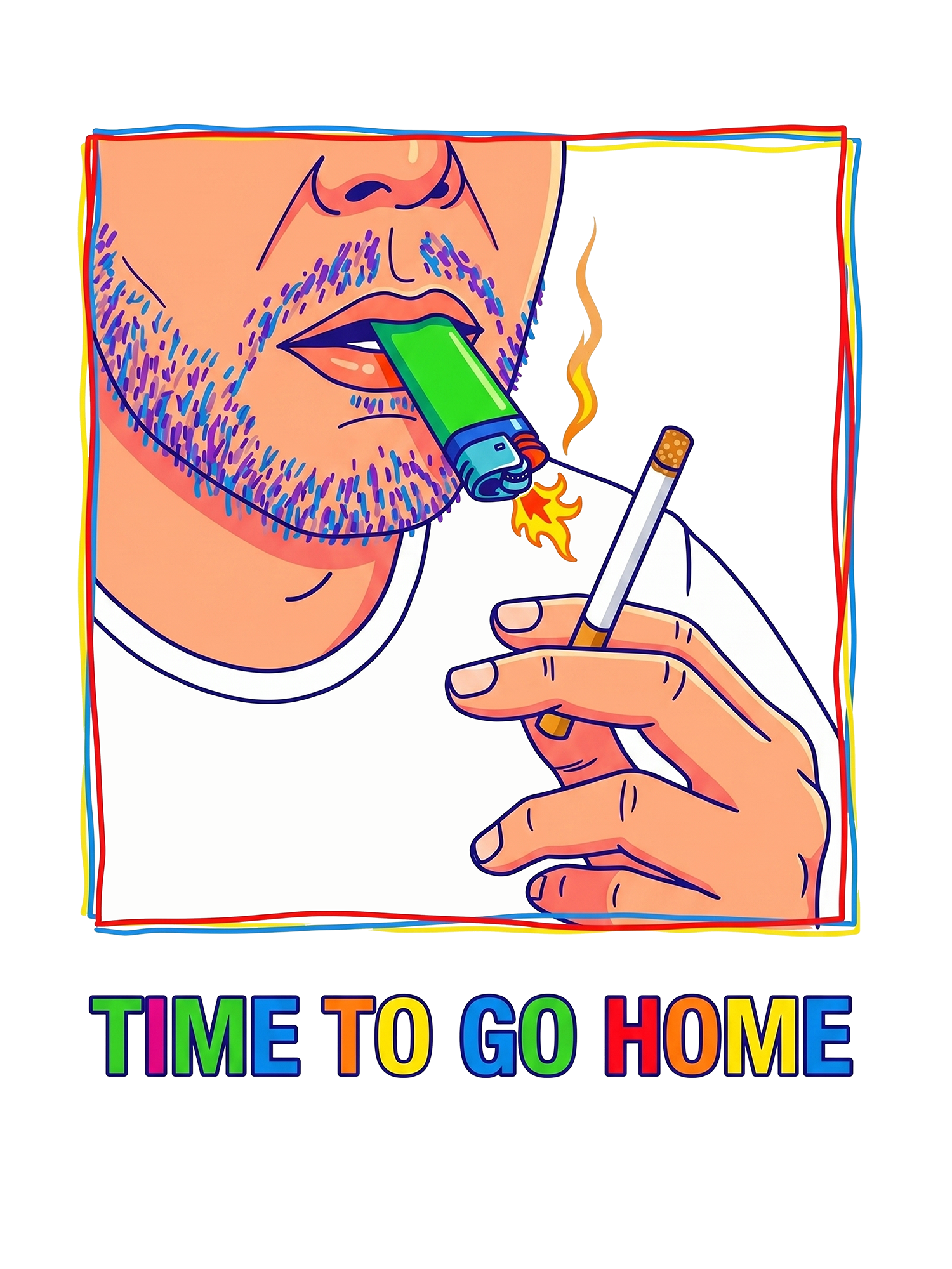TIME TO GO HOME WASHED TSHIRT