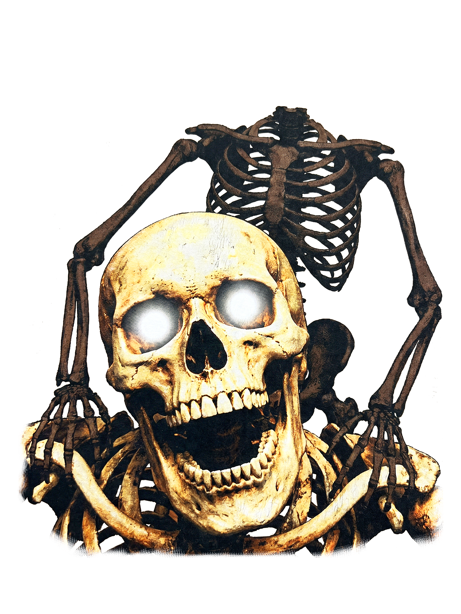 LAUGHING GLOWING SKULL WASHED TSHIRT
