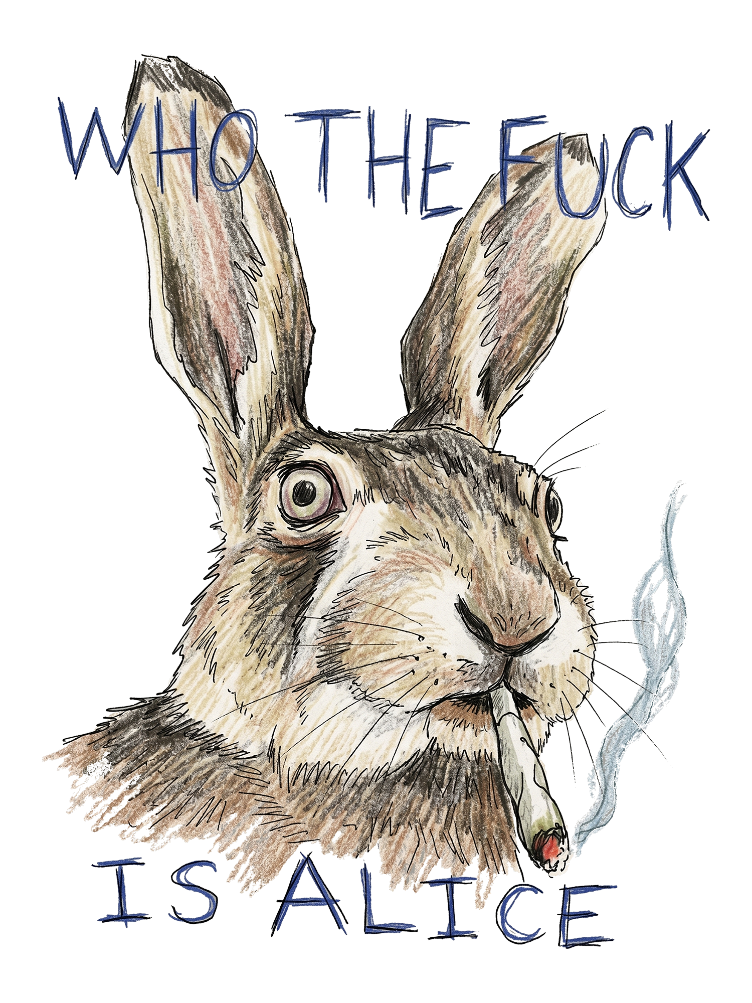 WHO THE F IS ALICE RABBIT WASHED TSHIRT