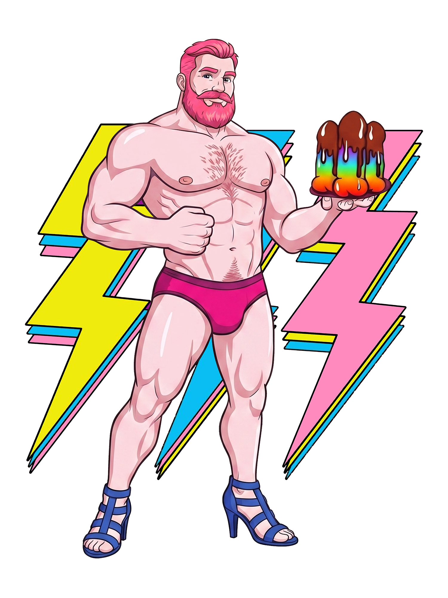LIGHTNING MUSCLE POP WASHED TSHIRT