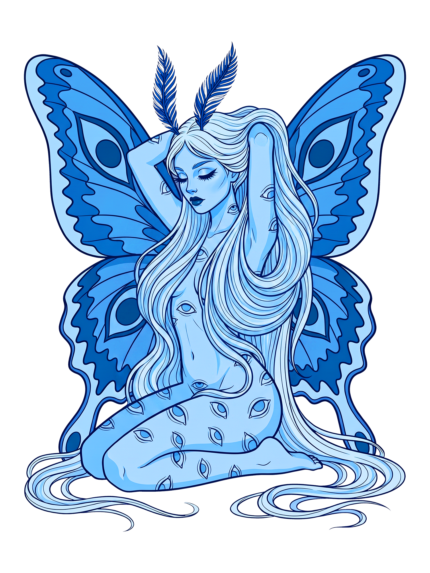 BLUE BUTTERFLY NYMPH WASHED TSHIRT