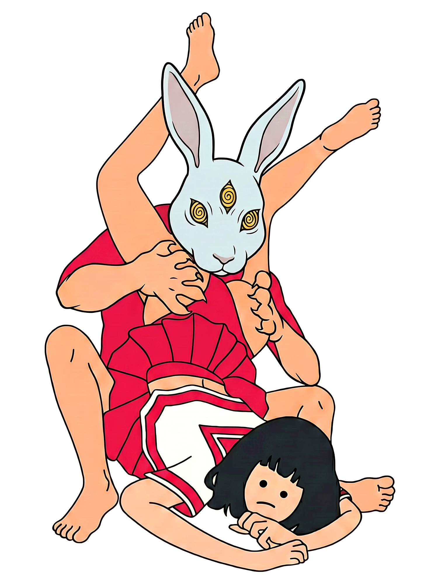 RABBIT MASKED WRESTLING WASHED TSHIRT