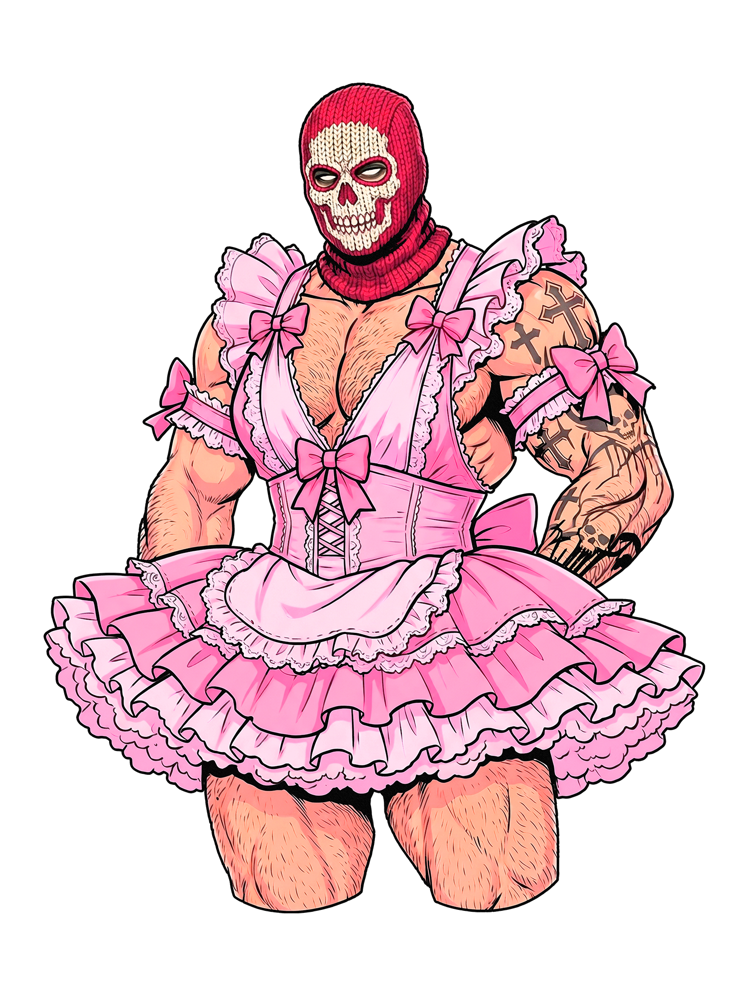 PINK MAID MUSCLE DADDY WASHED TSHIRT
