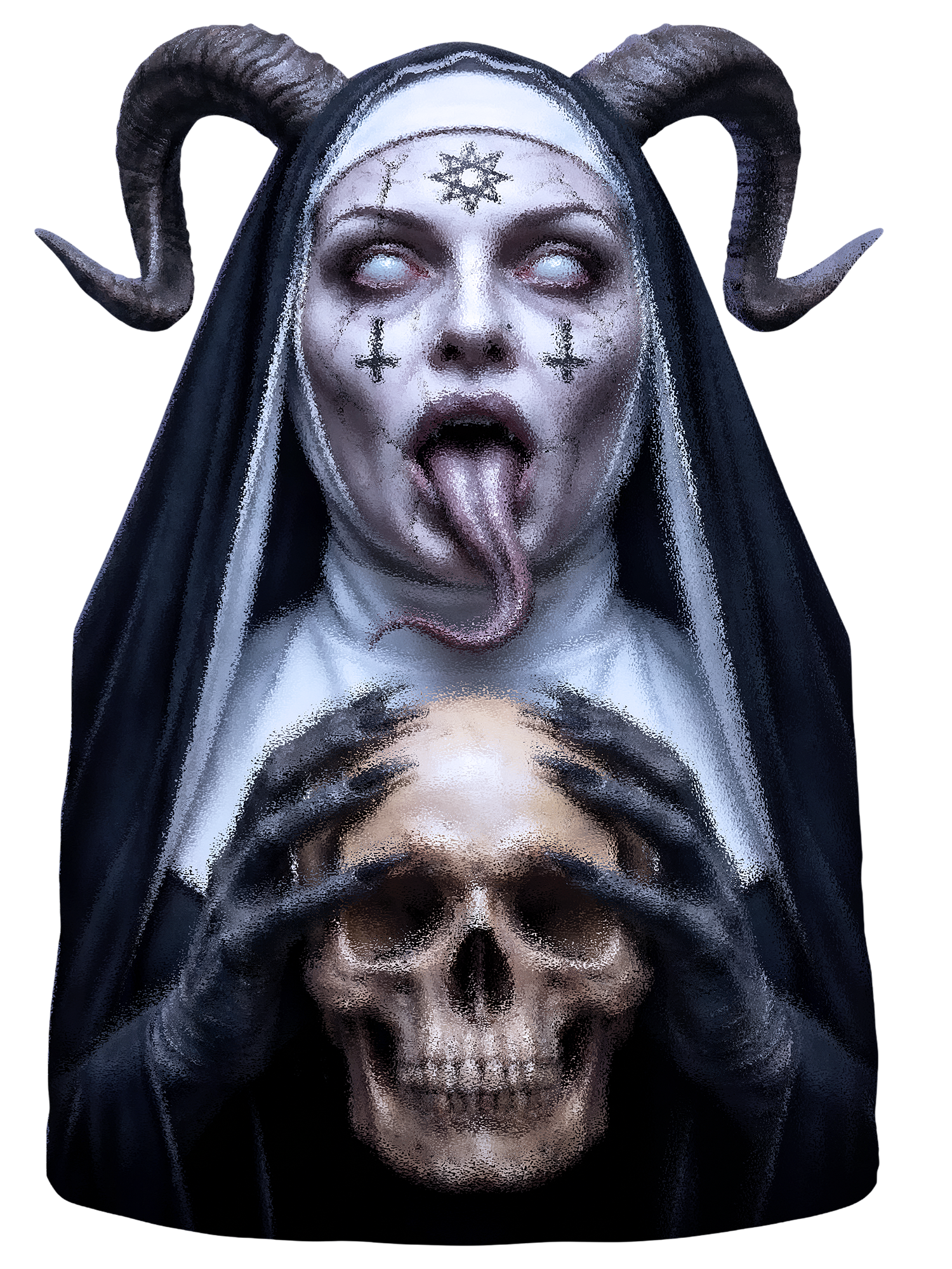 DARK NUN DEMON WASHED TSHIRT