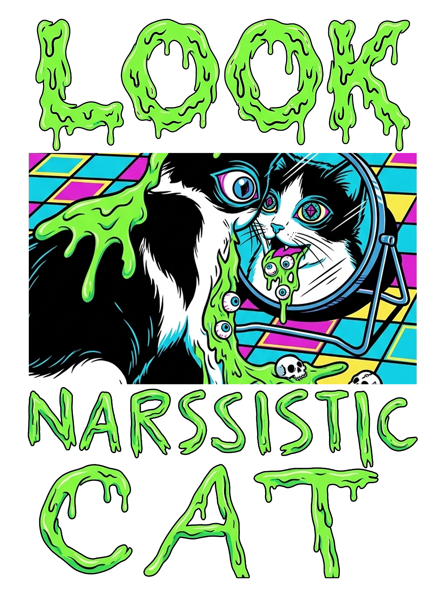 LOOK NARCISSISTIC CAT AAA WASHED TSHIRT