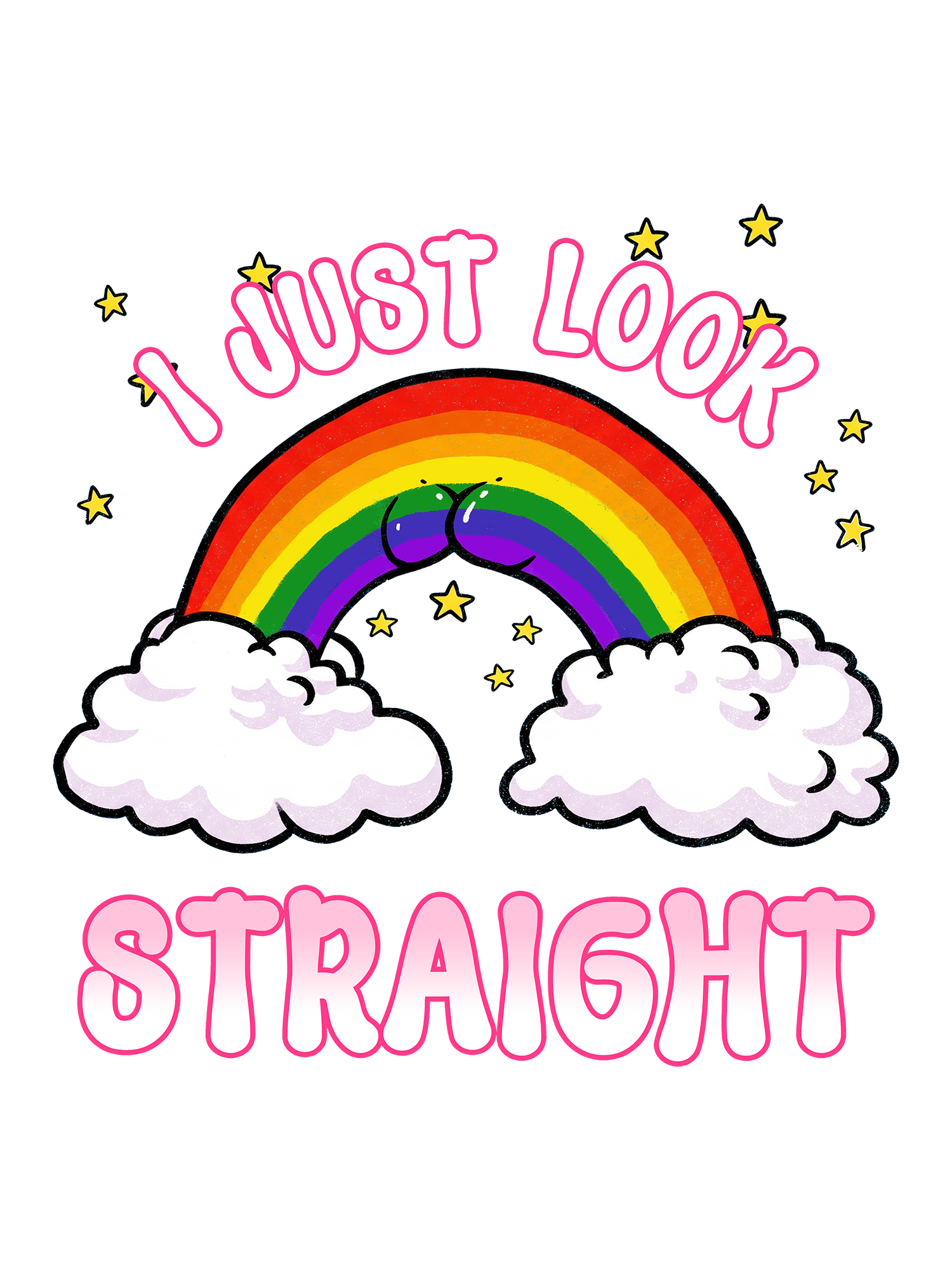I JUST LOOK STRAIGHT AAA WASHED TSHIRT