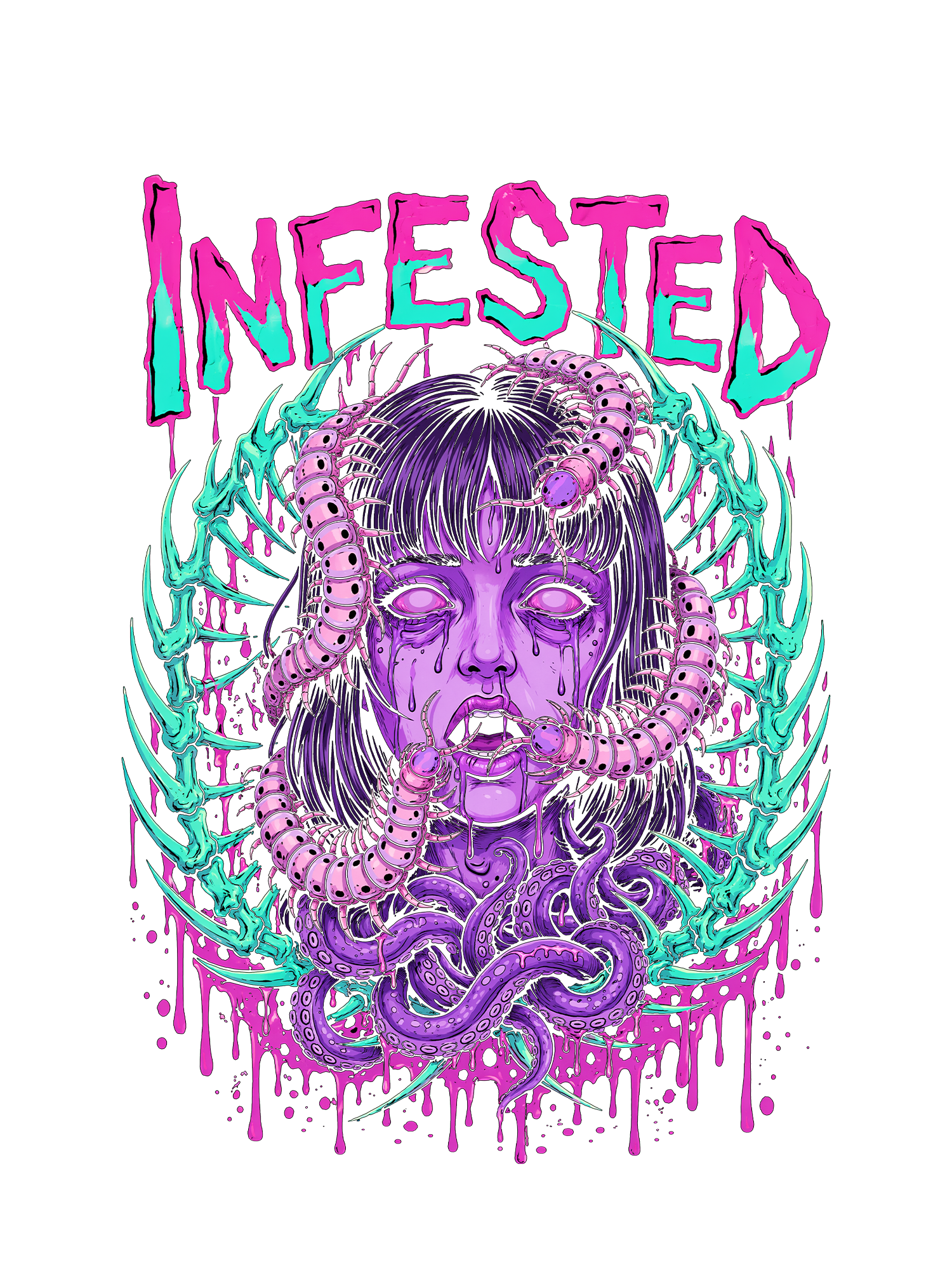 INFESTED NIGHTMARE AAA WASHED TSHIRT