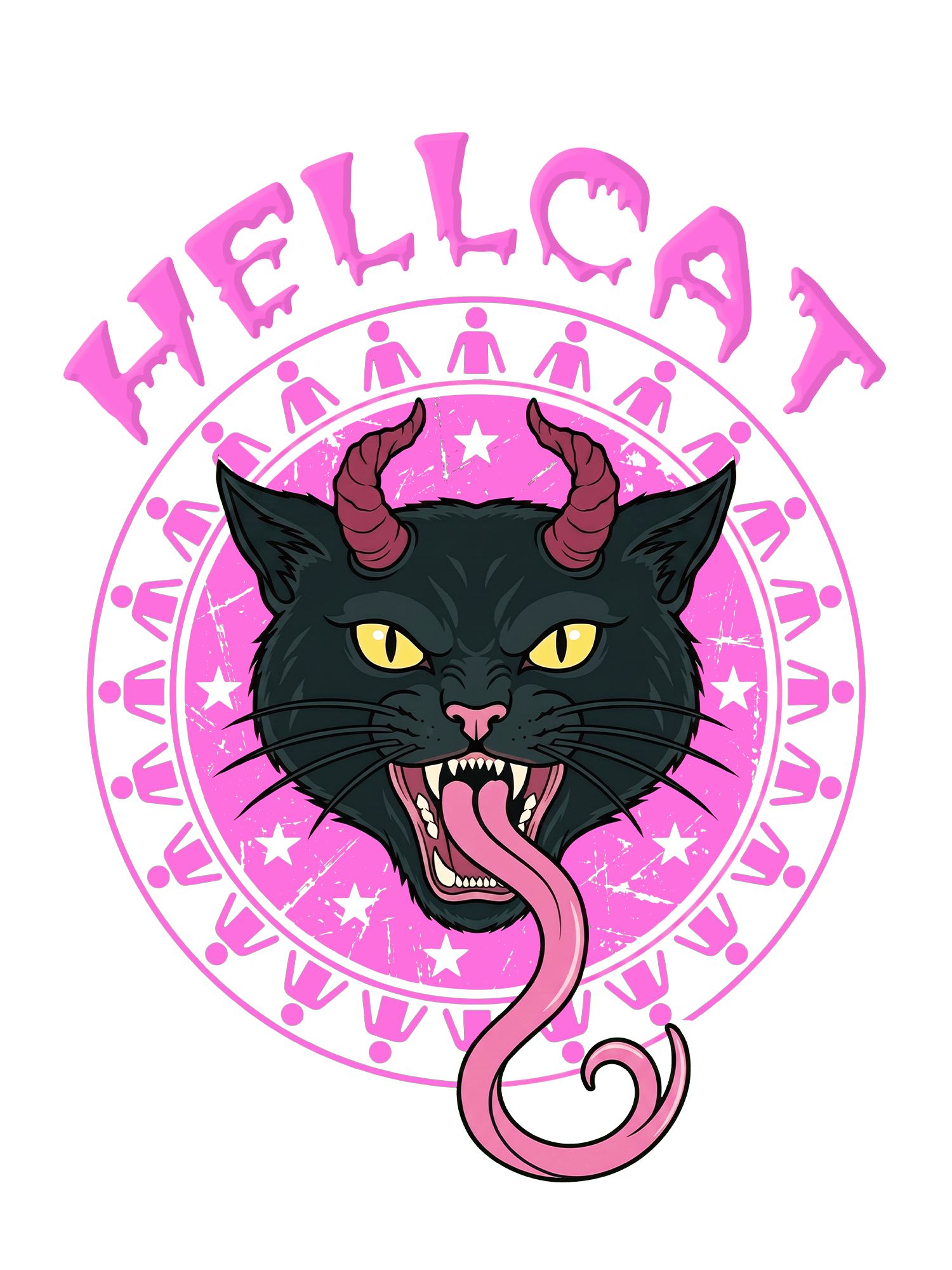 HELLCAT DEMON CAT AAA WASHED TSHIRT