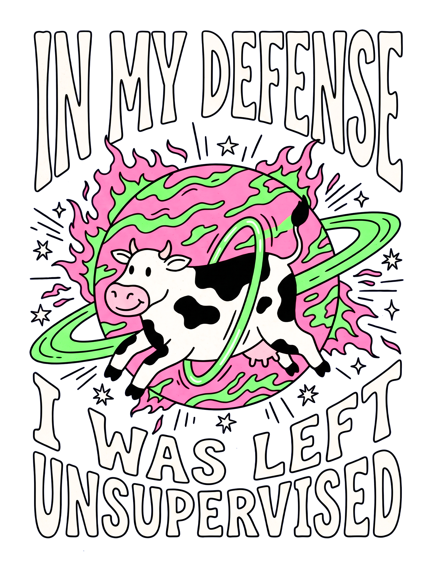 UNSUPERVISED COW AAA WASHED TSHIRT