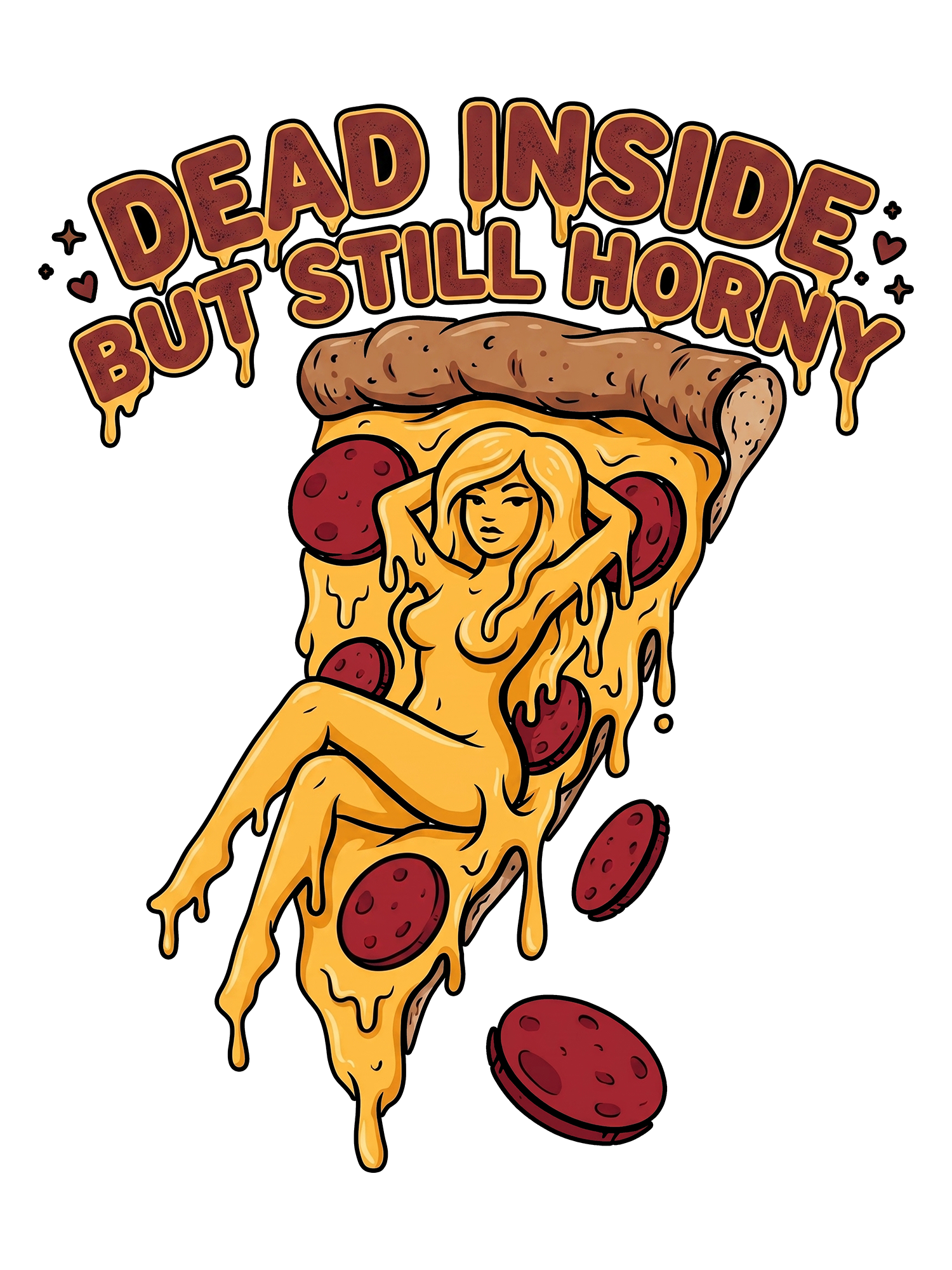 HORNY PIZZA AAA WASHED TSHIRT