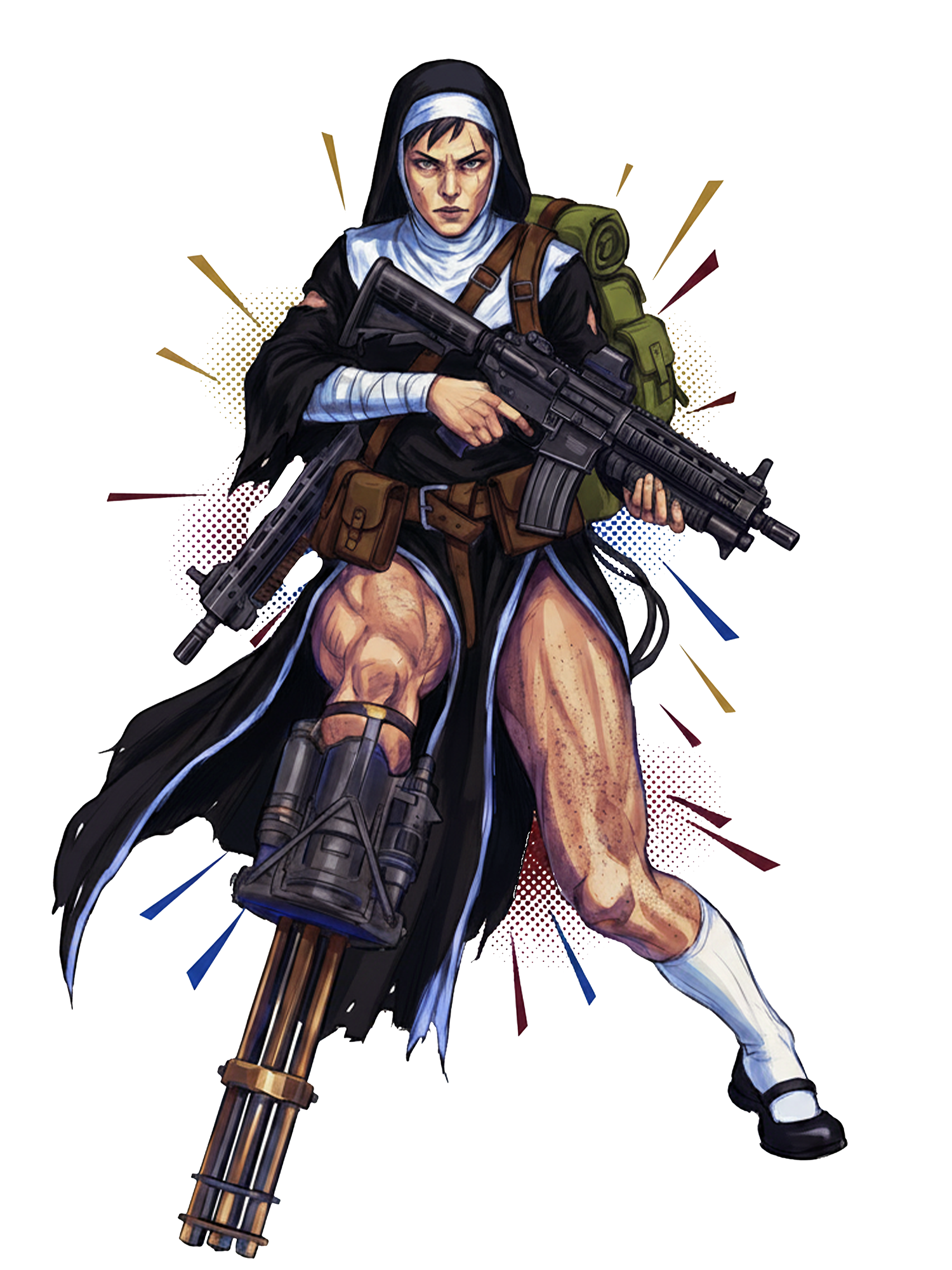 Armed Nun Cyber Washed Tshirt