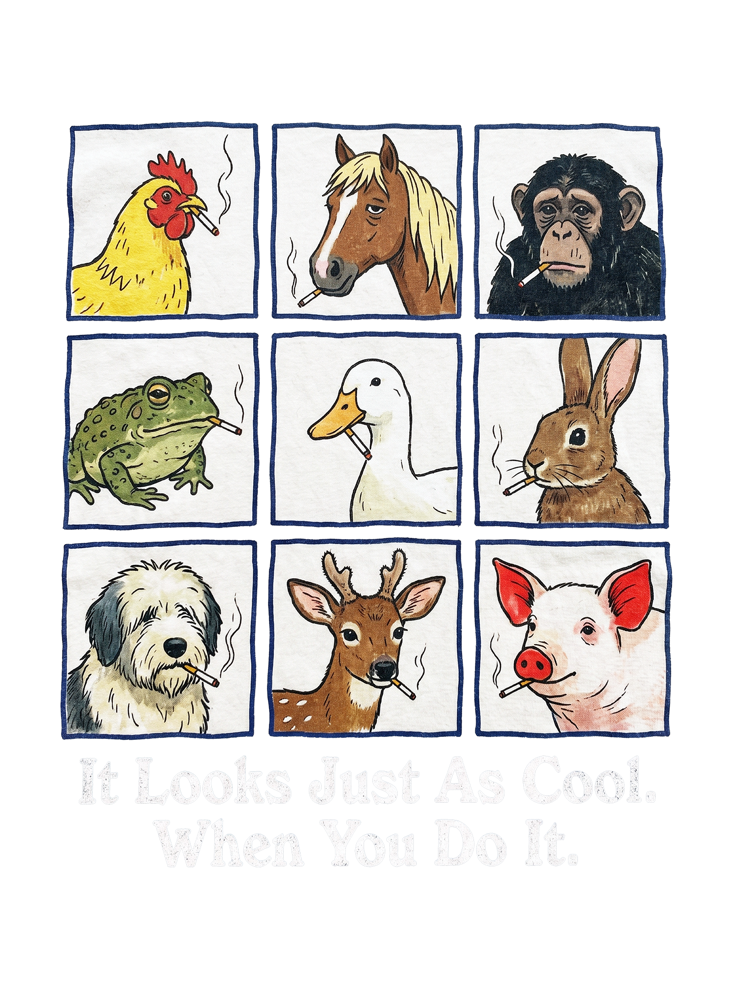 Vintage Animal Faces Washed Tshirt