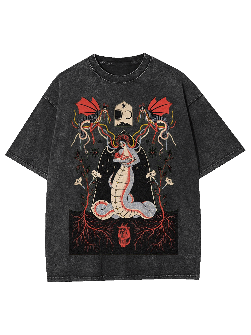 Serpent Washed Tshirt-ClassyOutlaw Sale